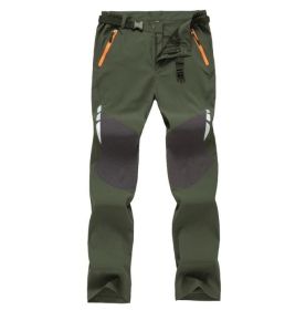 Softshell Pants, Water Repellant Outdoor Apparel (Color: Green)