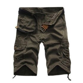 Men's Cargo Shorts Lightweight Cotton Summer Multi Pocket Shorts (Color: 3)
