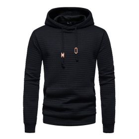 Mens Hooded Sweatshirt Casual Long Sleeve Drawstring Waffle Knit Pullover Hoodies (size: XXL)