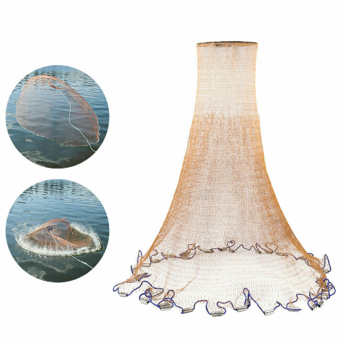 6FT/8FT/10/FT/12FT/16FT Heavy Duty Fishing Net with Nylon Mesh Easy to Throw
